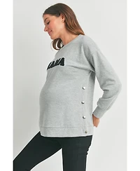 Hello Miz Maternity Graphic Mama Crew Neck Nursing Sweatshirt