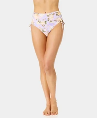 California Waves Women's Blooming Garden Tunneled High-Waist Swim Bottoms