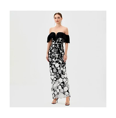 Bariano Women's Halo Off Shoulder Maxi