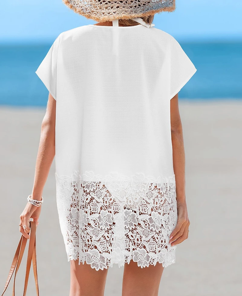 Cupshe Women's Ocean Motion Cover-Up Mini Beach Dress