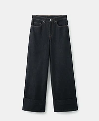 Mango Women's Turned-Up Straight Jeans