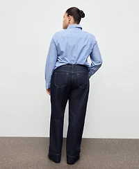 Mango Women's Seam Detail Straight-Leg Jeans