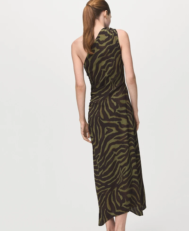 Mango Women's Printed Asymmetrical Dress