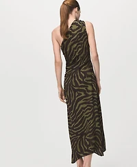 Mango Women's Printed Asymmetrical Dress