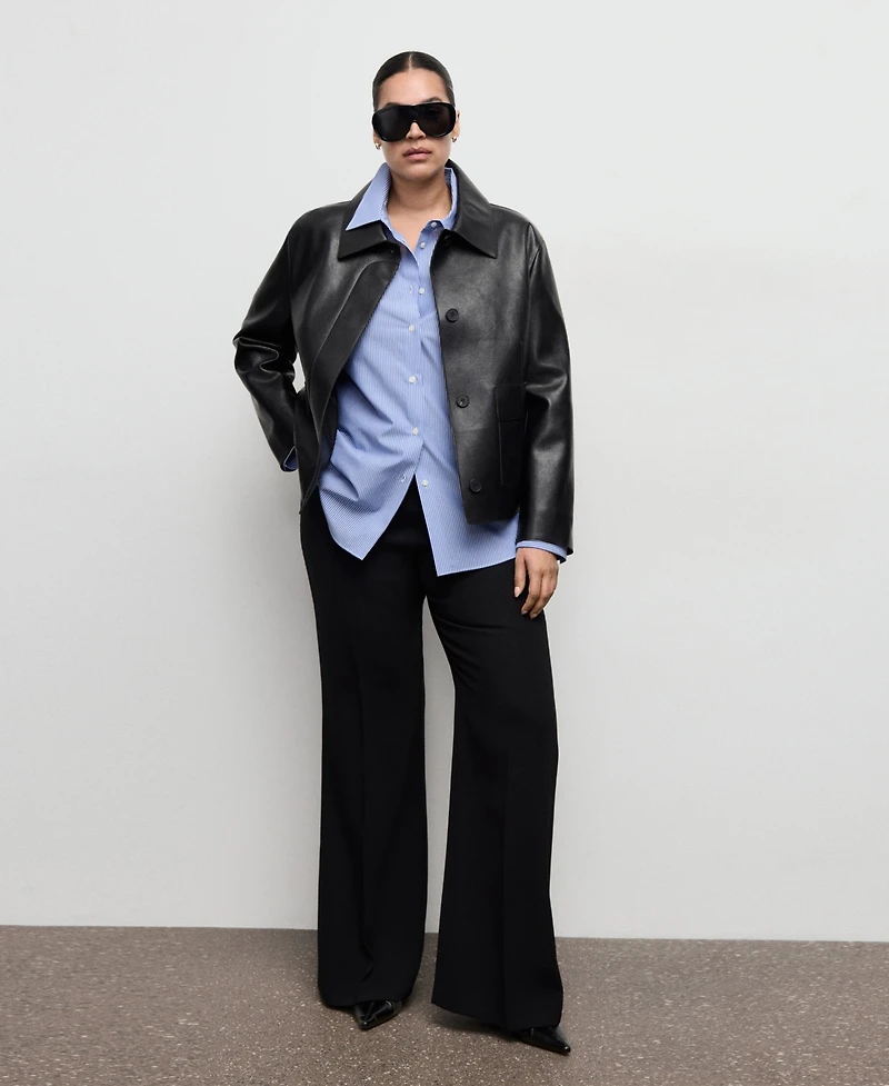 Mango Women's Cotton And Lyocell Blend Straight Shirt