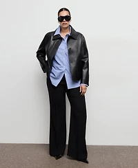 Mango Women's Cotton And Lyocell Blend Straight Shirt