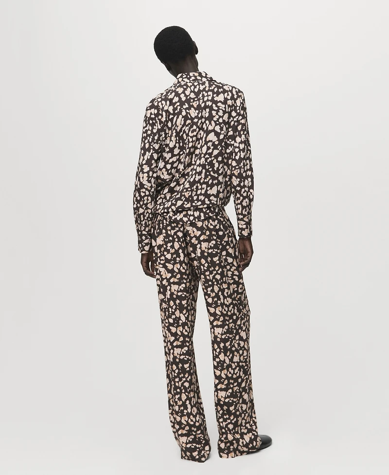 Mango Women's Elastic Waist Printed Pants