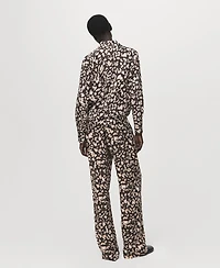 Mango Women's Elastic Waist Printed Pants