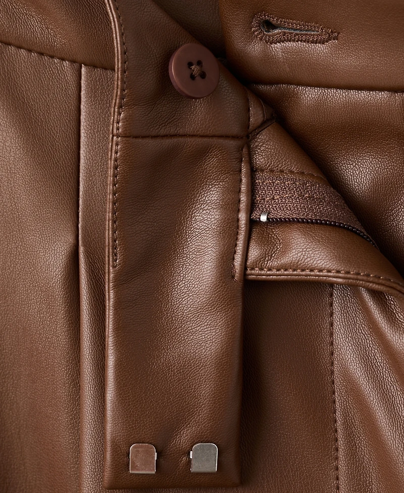 Mango Women's Wide-Leg Faux-Leather Pants