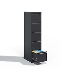 Boyel Living 5 Drawer Metal Vertical File Cabinet with Lock Office Home Steel Vertical File Cabinet for A4 Legal