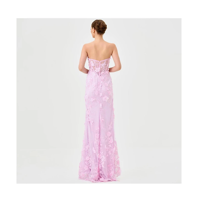 Bariano Women's Teri 3D Floral Gown