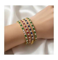 Etoielle Create Blue Sapphire and Cz Vermeil Tennis Bracelet 7 inches 4 Prong