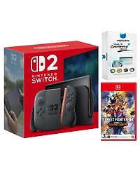 Nintendo Switch 2 Video Game Console with Street Fighter 6 and MightySkins Code Bundle