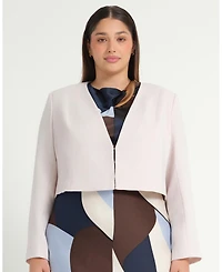 Estelle Plus Size Billie Cropped V-neck Jacket