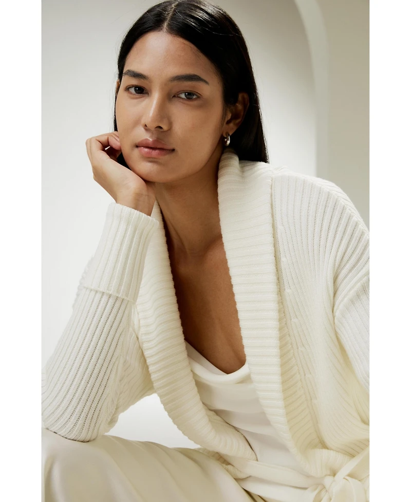 Lilysilk Women's Merino Wool Shawl Collar Cardigan