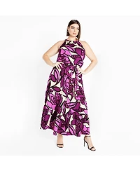 City Chic Plus Halter Print Maxi Dress