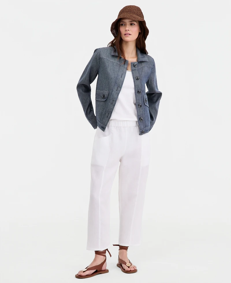 Charter Club Petite Relaxed Fit Collared Field Jacket, Macy's Exclusive