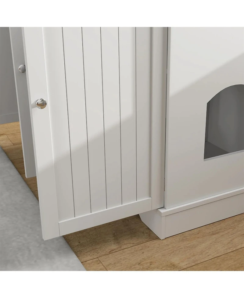 Aostirmotor Cat Litter Box Enclosure with Drawers in White