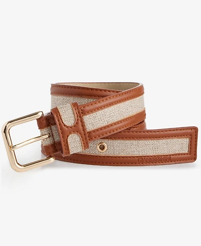 Giani Bernini Fabric Inlay Metal Buckle Pant Belt, Macy's Exclusive