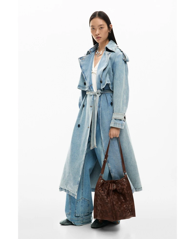 Desigual Women's Medium braided drawstring backpack