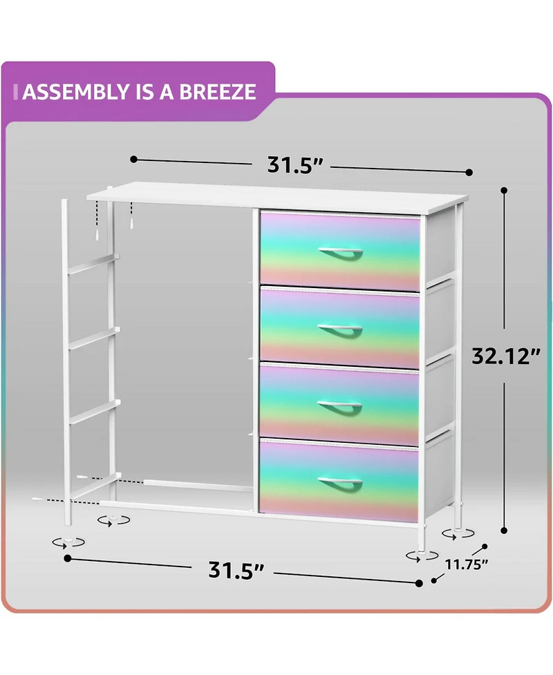 Sorbus 8 Drawers Dresser- Storage Unit with Steel Frame, Wood Top, Fabric Bins - for Bedroom, Closet, Office