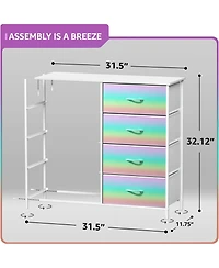 Sorbus 8 Drawers Dresser- Storage Unit with Steel Frame, Wood Top, Fabric Bins - for Bedroom, Closet, Office