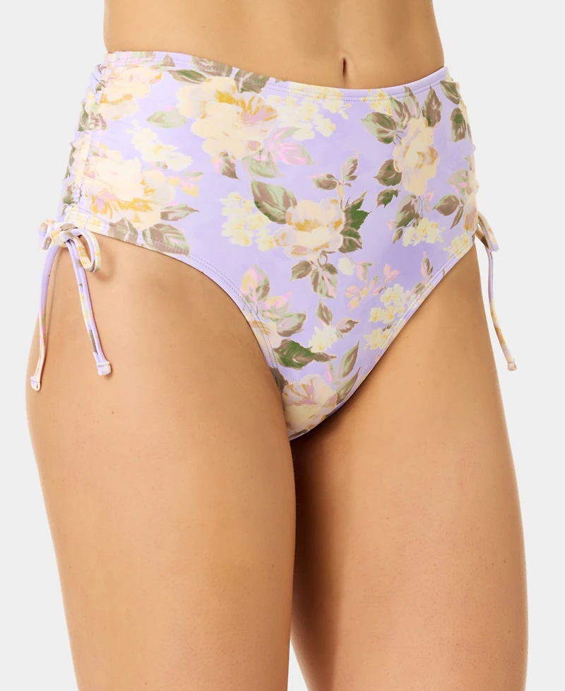 California Waves Women's Blooming Garden Tunneled High-Waist Swim Bottoms