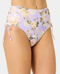 California Waves Women's Blooming Garden Tunneled High-Waist Swim Bottoms
