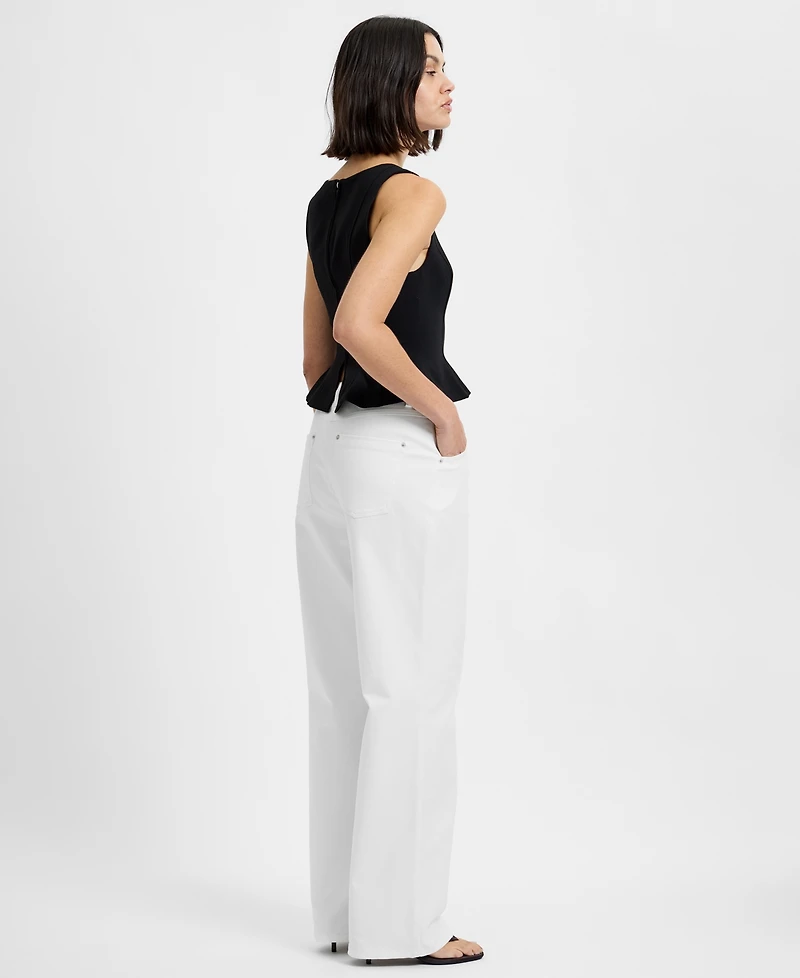 French Connection Azra Square Neck Sleeveless Peplum Top