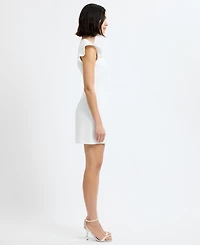 French Connection Women's Square Neck Flutter Sleeve Mini Dress