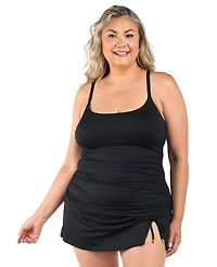 La Blanca Plus Island Goddess Lingerie Strap Tankini Swim Top