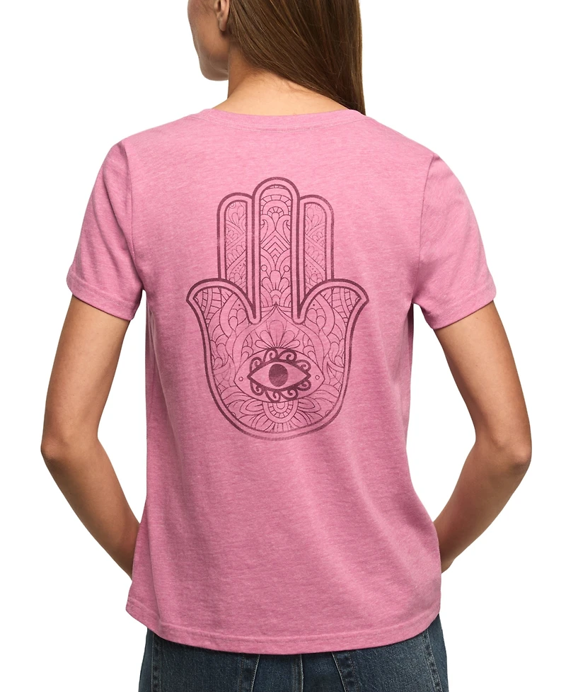Lucky Brand Women's Hamsa Eye Crewneck Top