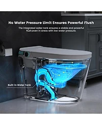 Casainc Smart One-Piece Bathroom Fixture with Built-in Tank, 4-Level Heated Seat & Warm Air Dryer