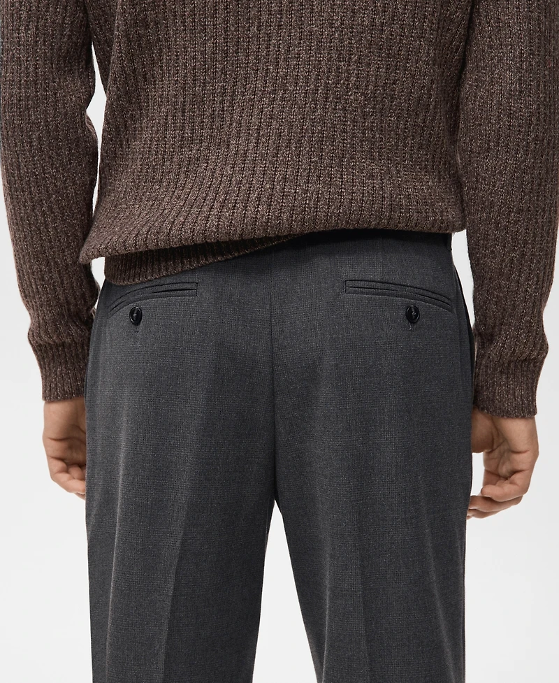 Mango Men's Regular-Fit Pleated Pants