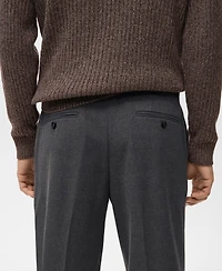 Mango Men's Regular-Fit Pleated Pants