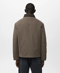 Mango Men's Corduroy Collar Quilted Jacket