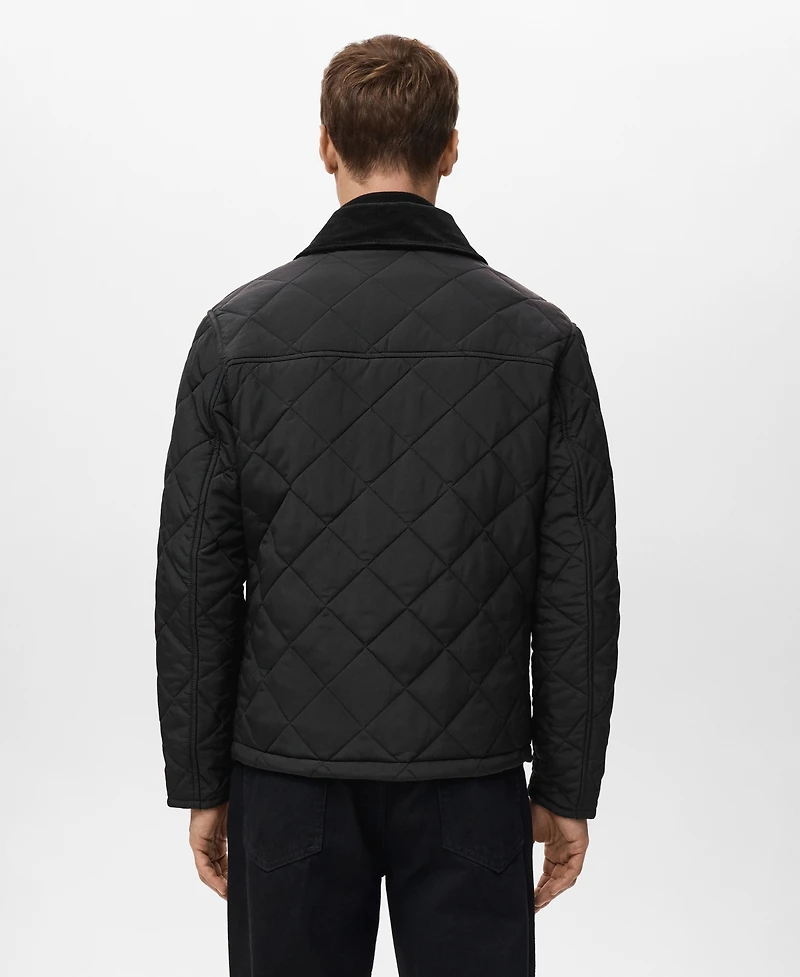 Mango Men's Quilted Water Repellent Jacket