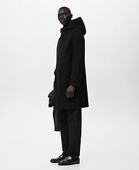 Mango Men's Wool Blend Hooded Coat