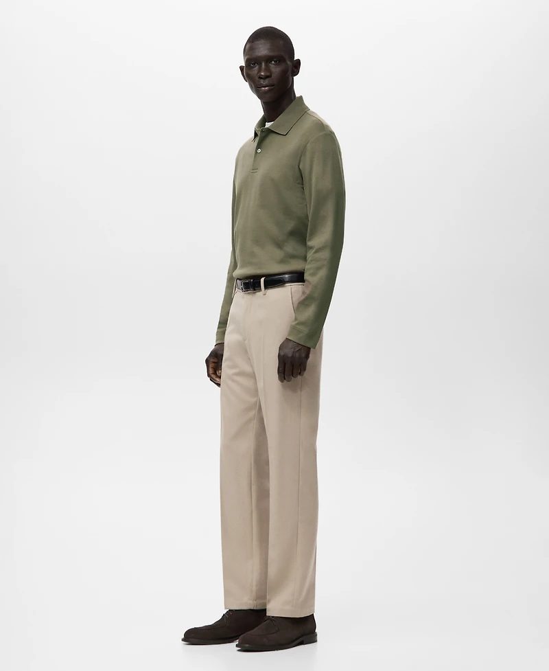 Mango Men's Regular-Fit Knitted Polo Sweater