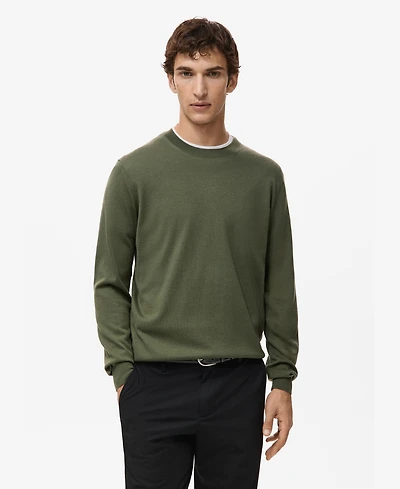 Mango Men's Merino Wool Crew Neck Sweater
