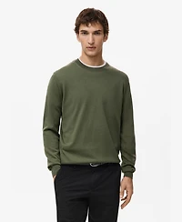 Mango Men's Merino Wool Crew Neck Sweater