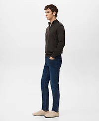 Mango Men's Perkins Collar Merino Wool Sweater