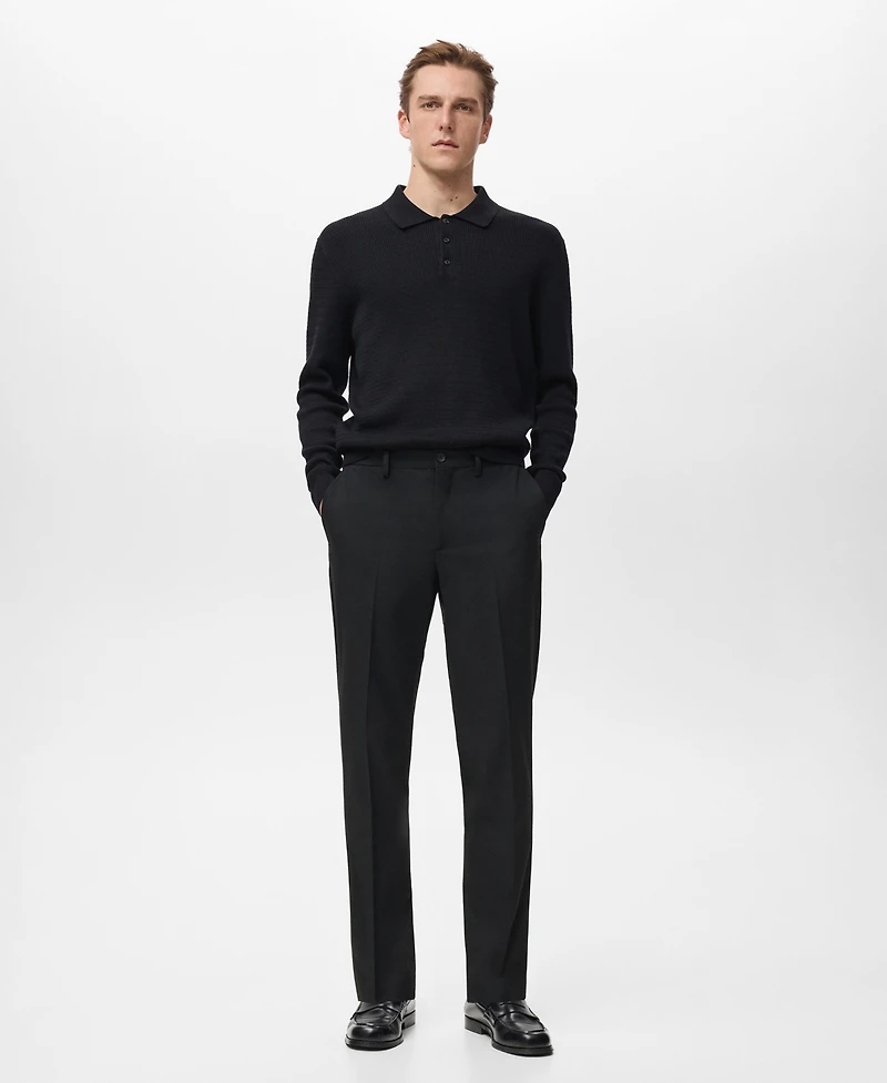 Mango Men's Pleated Slim-Fit Pants