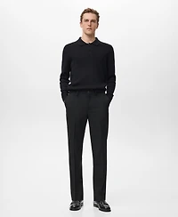 Mango Men's Pleated Slim-Fit Pants