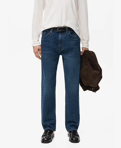 Mango Men's Moby Straight-Fit Dark-Wash Jeans