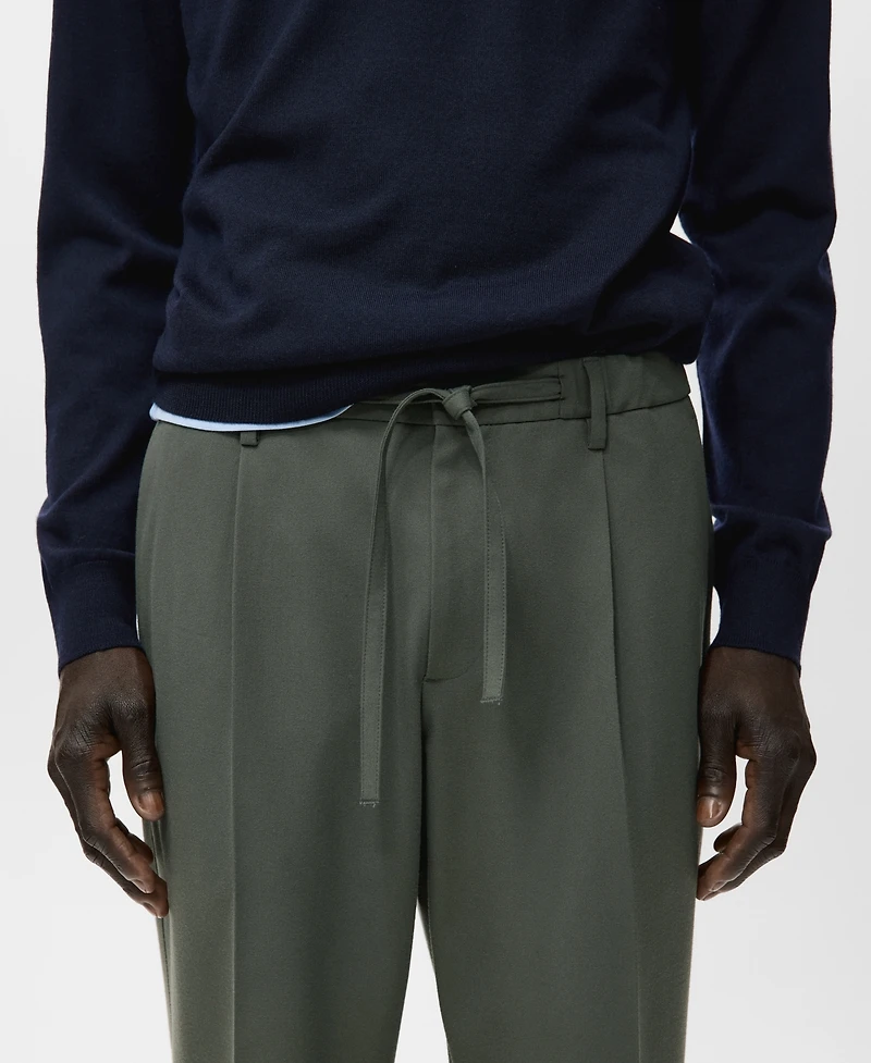 Mango Men's Regular Fit Cord Pleated Pants