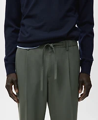 Mango Men's Regular Fit Cord Pleated Pants