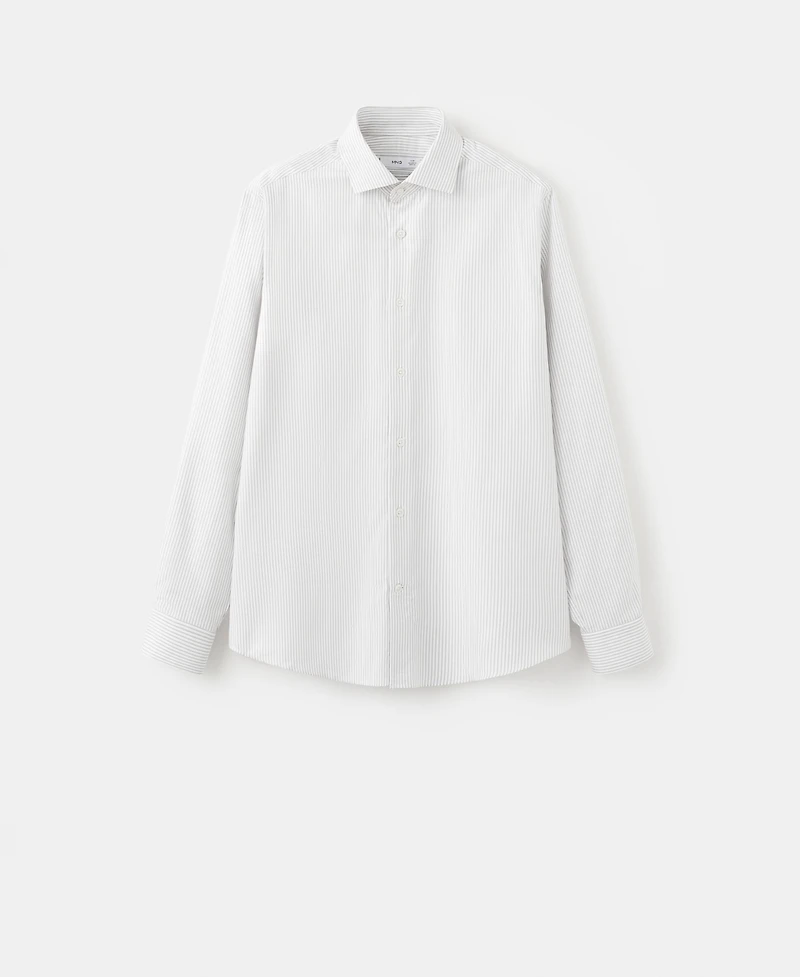 Mango Men's Cotton Slim-Fit Striped Shirt