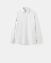 Mango Men's Cotton Slim-Fit Striped Shirt
