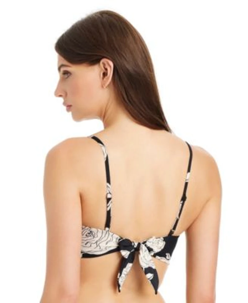 Sanctuary Womens Among Roses Bandeau Bikini Top Cinched Hipster Bottoms